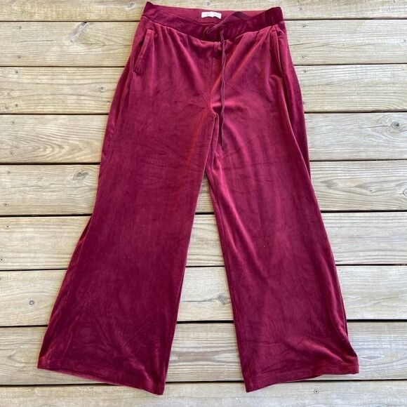 Lou & Grey Velour Wide Leg Track Suit Size Large - Picture 7 of 9